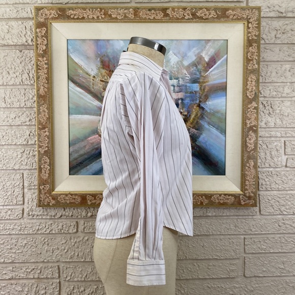 🌹From Collar To Cuff Striped Button Front Blazer Shirt - Picture 2 of 8